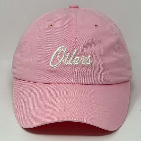 Edmonton Oilers Womens Dad Hat Baseball Cap NHL New Era 6 Panel Strapback Pink - Picture 1 of 10
